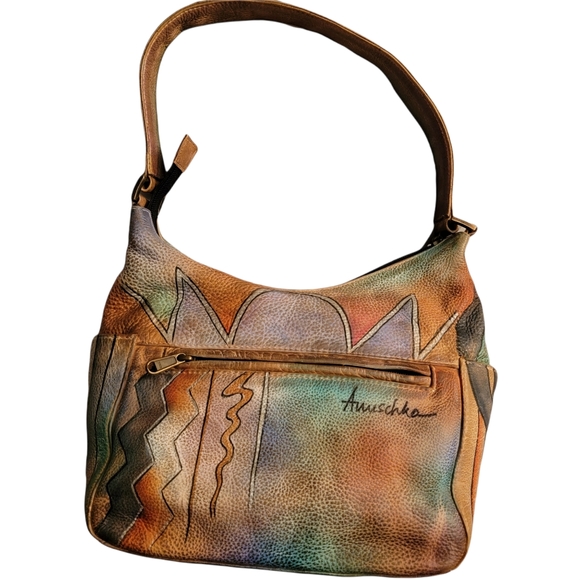 ANUSHKA Handbags - 🔥SALE🔥ANUSCHKA | Vintage Hand Painted "Desert" Hobo Shoulder Genuine Leather